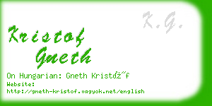 kristof gneth business card